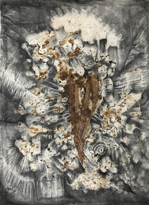 contemporary mixed media painting titled 'Metamorphosis 11', 17x13 inches, by artist Sangeeta Kodimyala on Paper