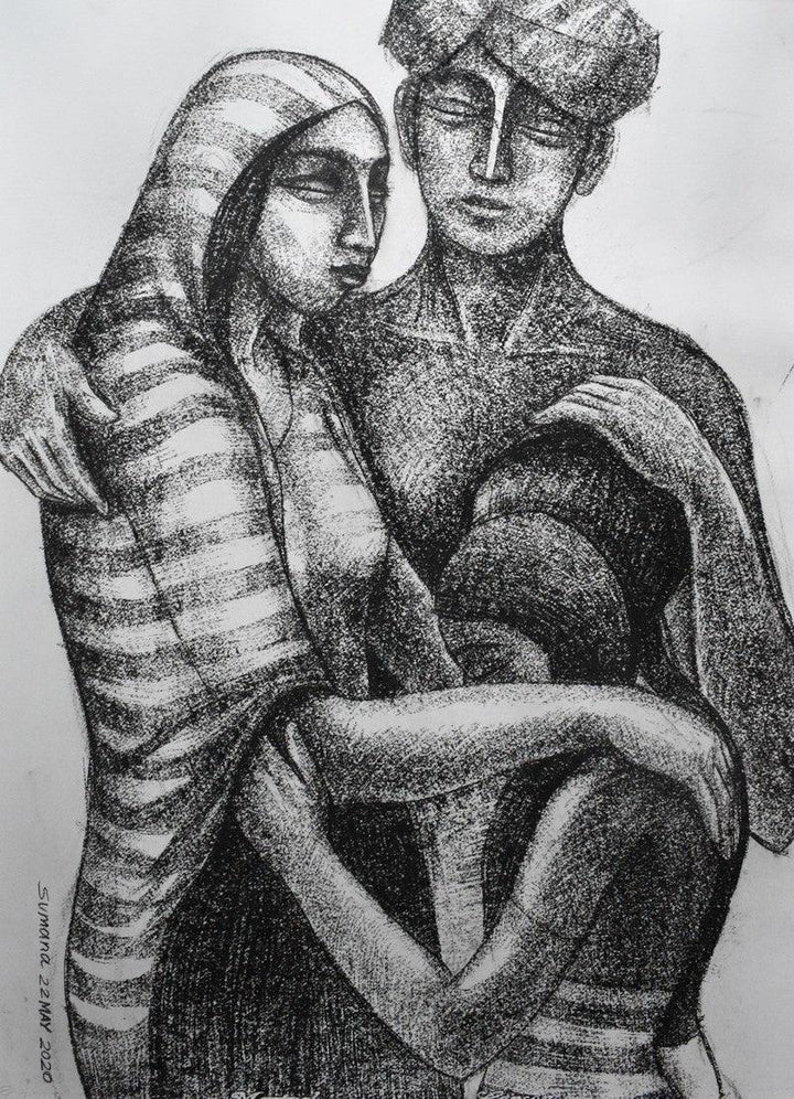Migrant Worker Drawing by Sumana Nath De | ArtZolo.com