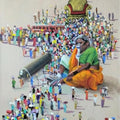 contemporary acrylic painting titled 'Migration', 24x18 inches, by artist Amol Satre on Canvas