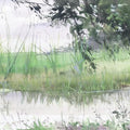 Landscape watercolor painting titled 'Mirror', 11x15 inches, by artist Dilip Dudhane on Paper