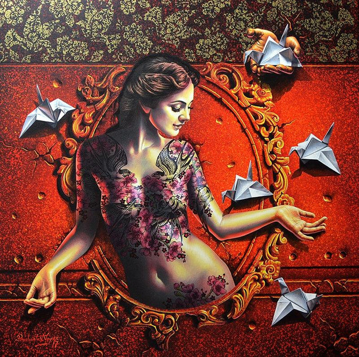 Mirror Lady 1 Painting by Prashanta Nayak | ArtZolo.com