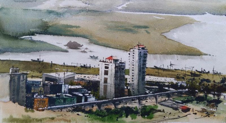 Modern City Painting by Kiran Gunjkar | ArtZolo.com