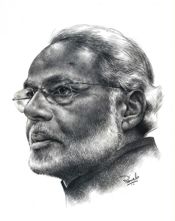 Modi Drawing by Pranab Das | ArtZolo.com