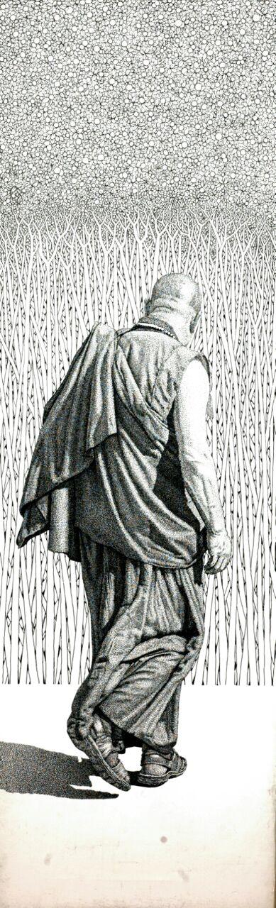 Monk 16 I Drawing by Prakash Ghadge | ArtZolo.com