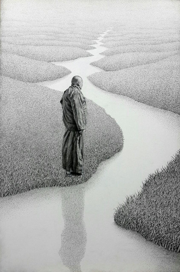 Monk 17 I Drawing by Prakash Ghadge | ArtZolo.com