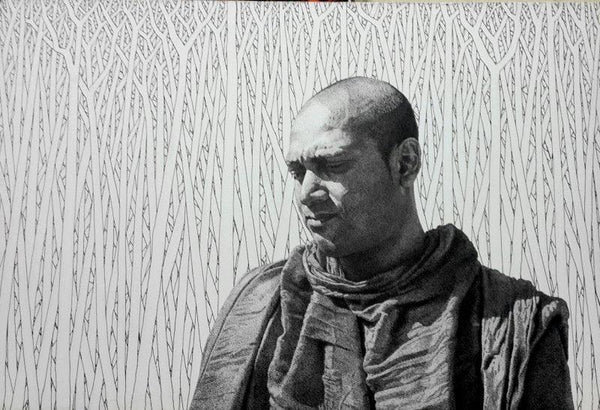 Monk Drawing by Prakash Ghadge | ArtZolo.com