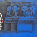 Religious charcoal painting titled 'Monk', 36x72 inches, by artist Yuvraj Patil on Canvas