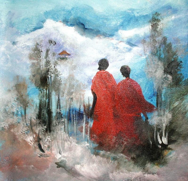 Monks Painting by Ayaan Group | ArtZolo.com