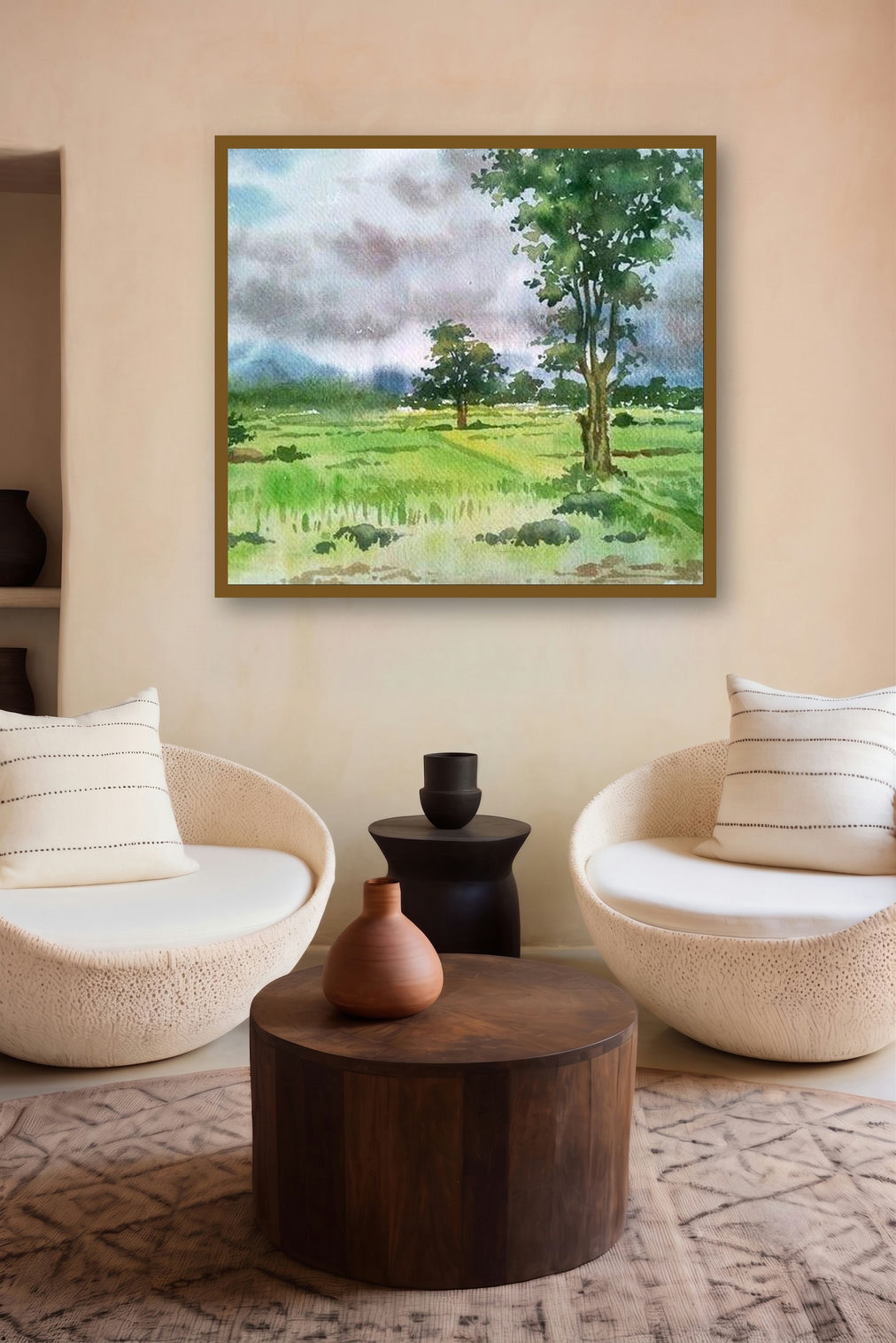Monsoon (Rain-Kissed Earth) by artist Gaurishankar Behera displayed in a Boutique gallery