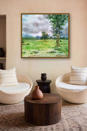 Monsoon (Rain-Kissed Earth) by artist Gaurishankar Behera displayed in a Boutique gallery