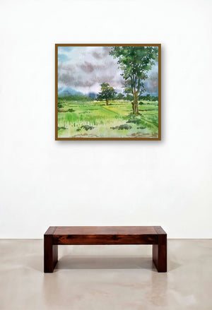Monsoon (Rain-Kissed Earth) by artist Gaurishankar Behera displayed in a Industrial Hotel Lobby