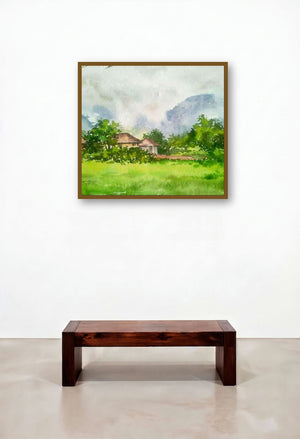 Monsoon (Hidden Haven) by artist Gaurishankar Behera displayed in a Modern Home Office