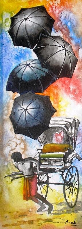 Monsoon Iv Painting by Ananda Das | ArtZolo.com