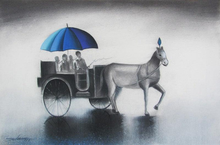 Monsoon Ride Painting by Somnath Bothe | ArtZolo.com