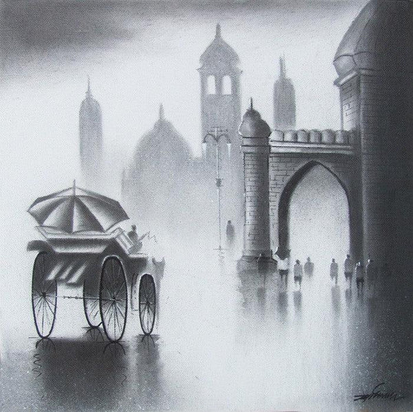 Monsoon Ride I Painting by Somnath Bothe | ArtZolo.com