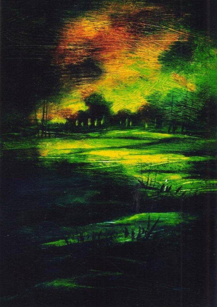 Moonlit Evening Painting by Np Pandey | ArtZolo.com