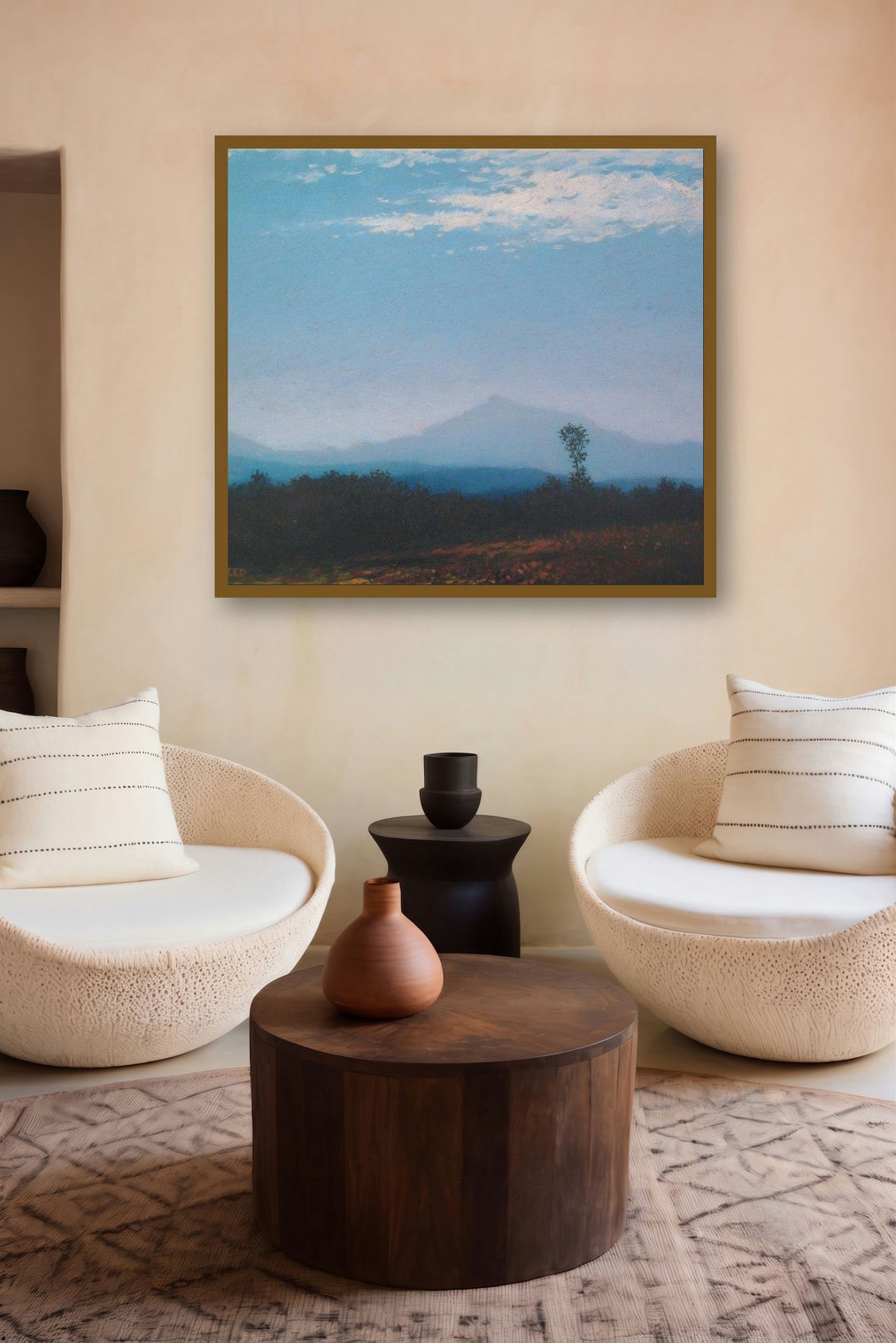 Morning by artist Fareed Ahmed displayed in a Indian Art gallery