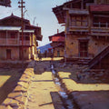 Cityscape acrylic painting titled 'Morning', 26x18 inches, by artist Siddharth Gavade on Canvas