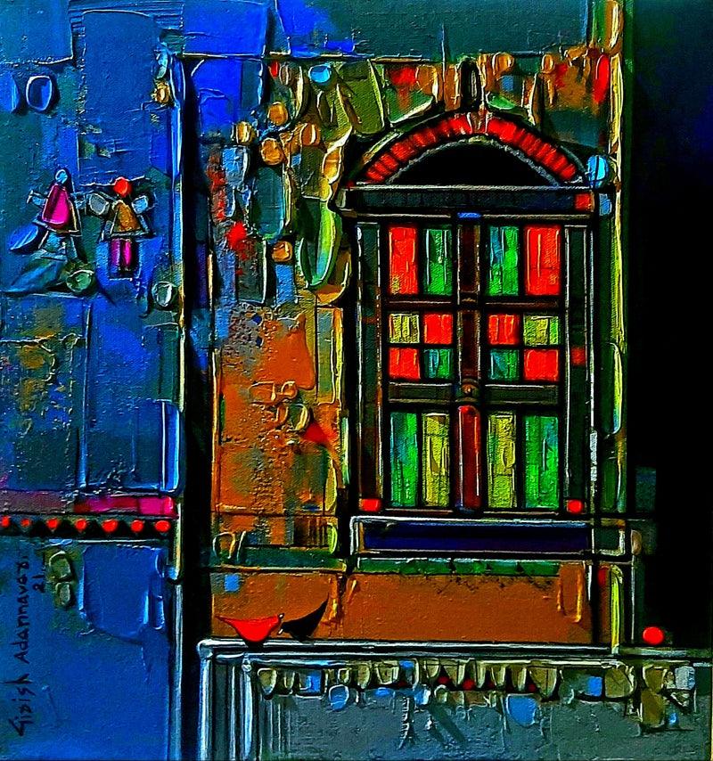 Still-life acrylic painting titled 'Morning Light', 18x17 inches, by artist Girish Adannavar on Canvas