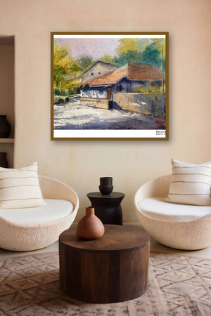 Morning Light (Rustic Charm: Homes in the Countryside) by artist Sourabh Nema displayed in a Minimalist gallery