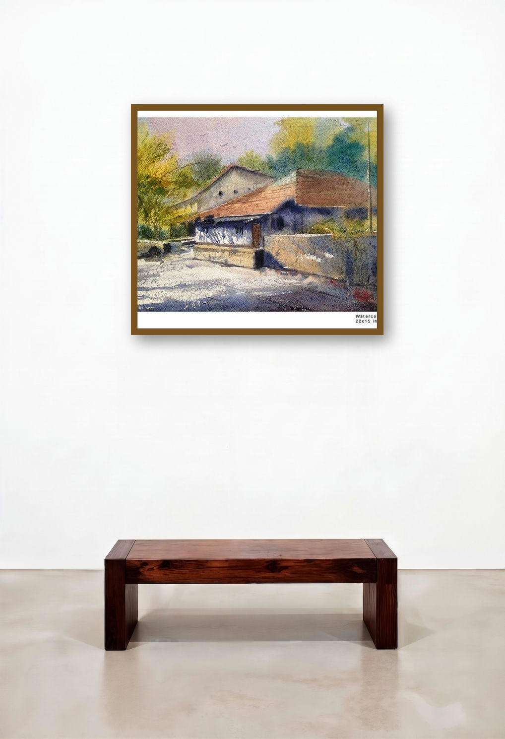 Morning Light (Rustic Charm: Homes in the Countryside) by artist Sourabh Nema displayed in a Industrial Reception Area
