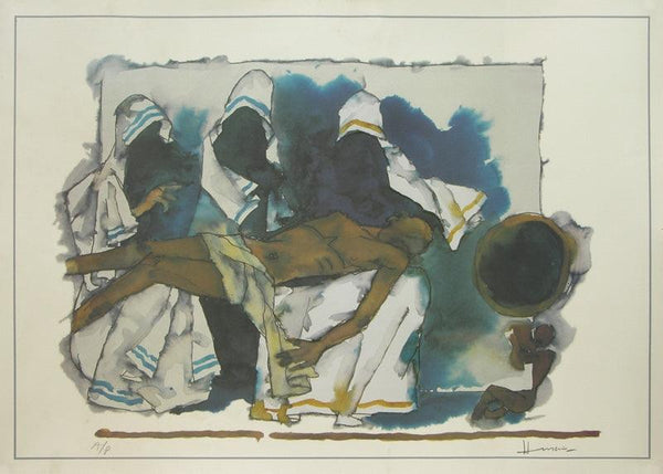 Mother 4 Painting by M F Husain | ArtZolo.com