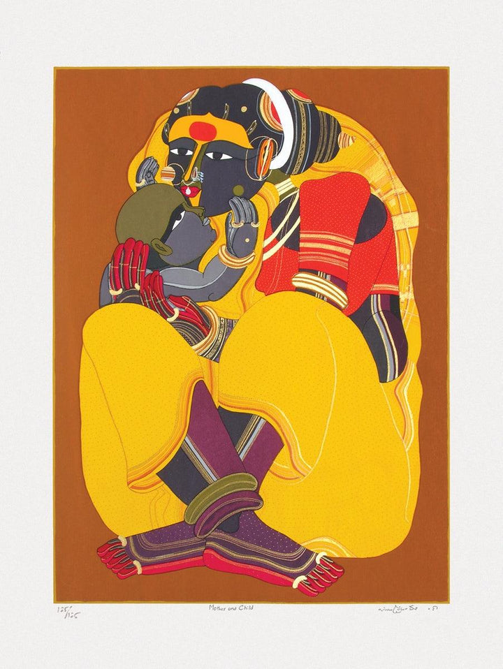 Mother And Child 1 Painting by Thota Vaikuntam | ArtZolo.com