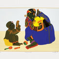 Figurative serigraphs painting titled 'Mother And Child 3', 30x40 inches, by artist Thota Vaikuntam on Paper