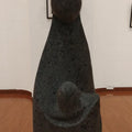 Figurative sculpture titled 'Mother And Child', 24x12x12 inches, by artist Hariram Phad on Black Basalt Stone