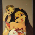 Figurative oil painting titled 'Mother And Child', 30x24 inches, by artist Renuka Fulsoundar on Canvas