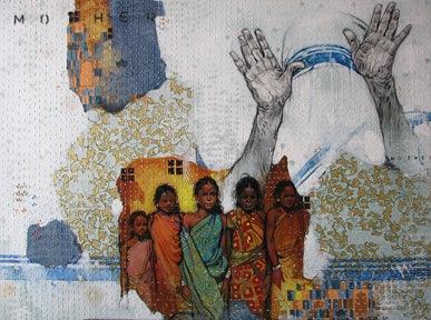 Figurative acrylic painting titled 'Mother', 30x40 inches, by artist Ramchandra Kharatmal on Canvas