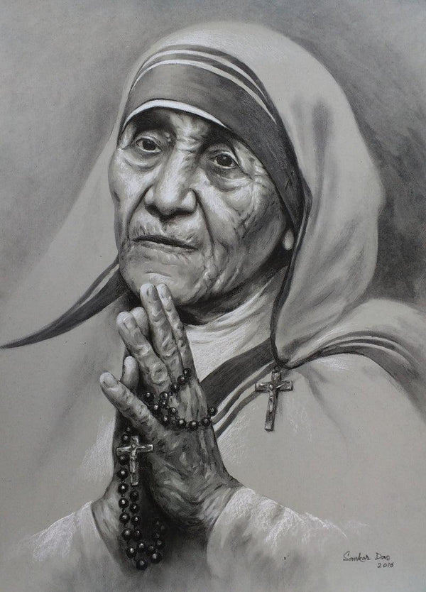 Mother Teresa 1 Drawing by Sankar Das | ArtZolo.com