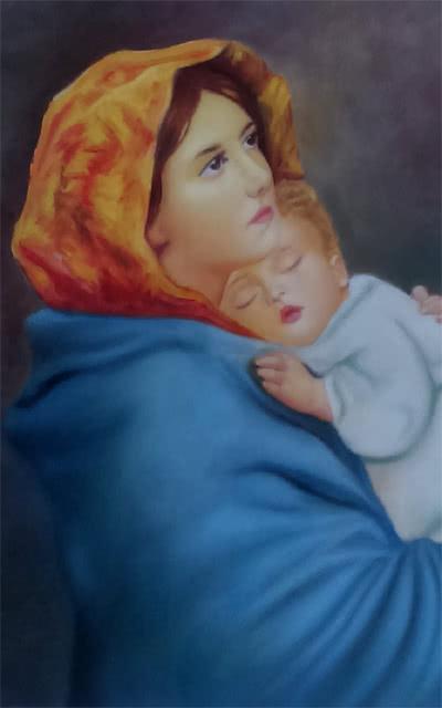 Motherjesus Painting by Sumithran O M Oravanthuruth House | ArtZolo.com