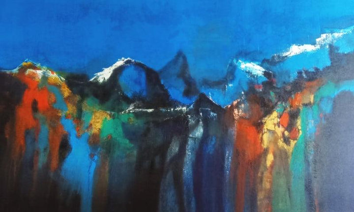 Mountain Range 6 Painting by Dnyaneshwar Dhavale | ArtZolo.com
