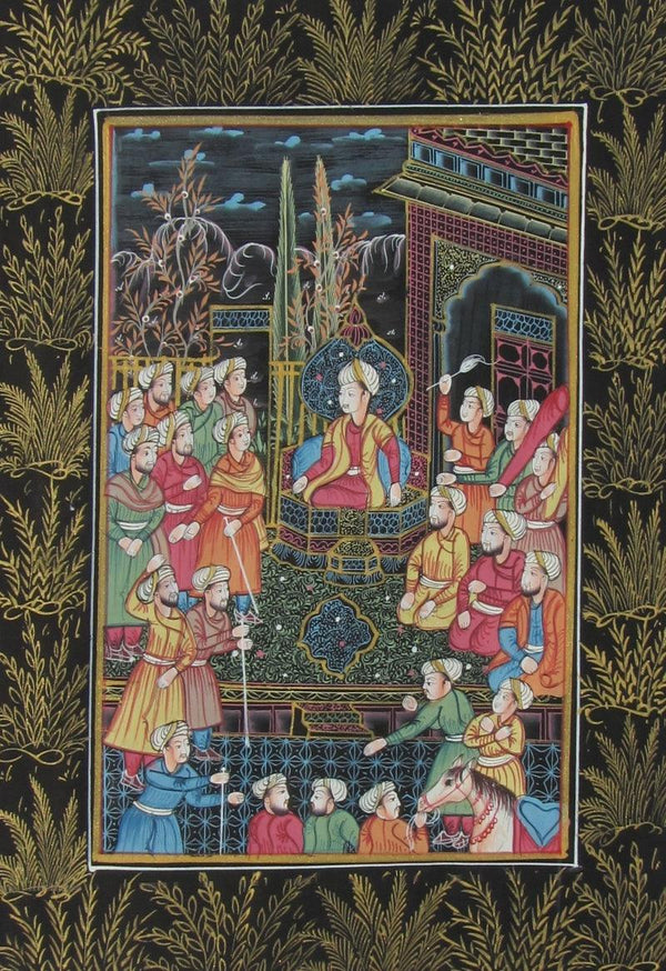 Mughal Court Traditional Art by E Craft | ArtZolo.com
