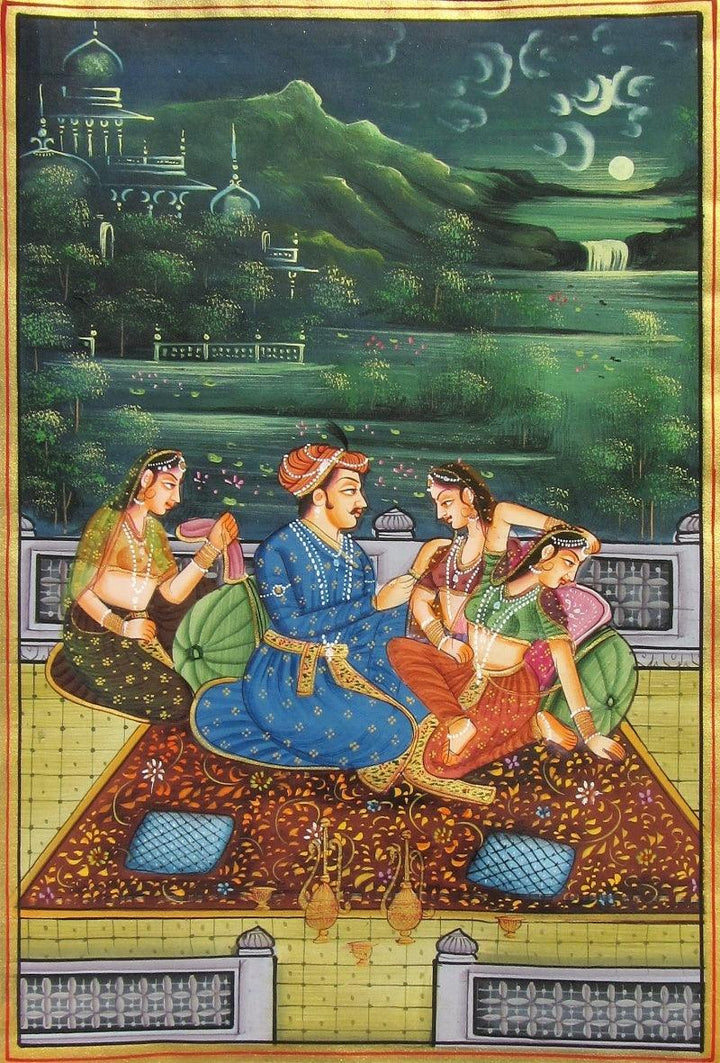 Mughal Emporer Traditional Art by Unknown | ArtZolo.com