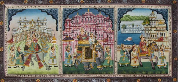Mughal King Traditional Art by E Craft | ArtZolo.com