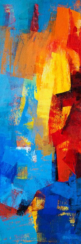 Multi Blue Vertical Abstract Painting by Siddhesh Rane | ArtZolo.com