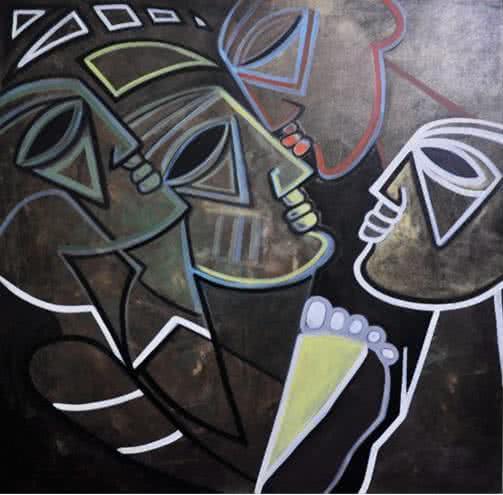 Multiples Faces I Painting by Kapil Kumar | ArtZolo.com