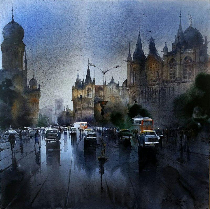 Mumbai After Shower Painting by Bhuwan Silhare | ArtZolo.com