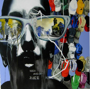 contemporary acrylic painting titled 'Mumbai', 36x36 inches, by artist Manohar Rathod on Canvas