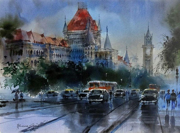 Mumbai High Court And University Painting by Bhuwan Silhare | ArtZolo.com