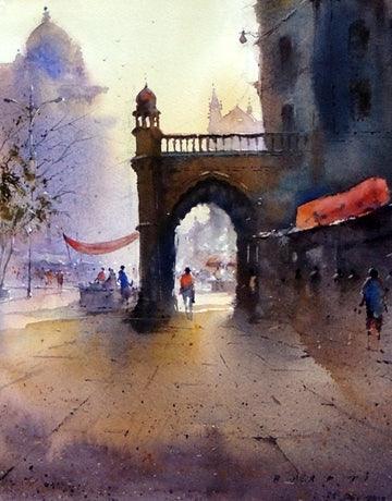 Mumbai Morning Painting by Nilesh Bharti | ArtZolo.com