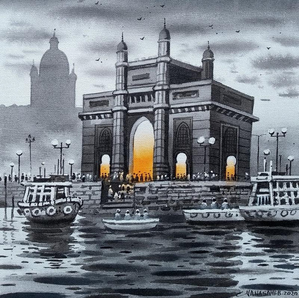 Mumbai Series 12 Painting by Nanasaheb Yeole | ArtZolo.com