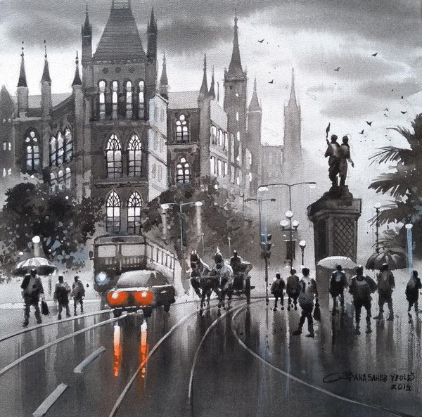 Mumbai Series 4 Painting by Nanasaheb Yeole | ArtZolo.com