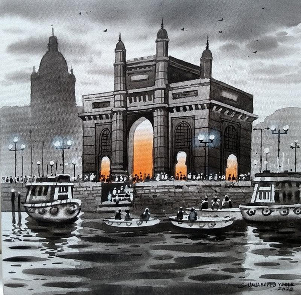 Mumbai Series 5 Painting by Nanasaheb Yeole | ArtZolo.com