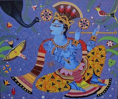 Muralidhar Painting by Bhaskar Lahiri | ArtZolo.com