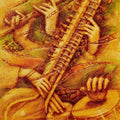 Music oil painting titled 'Music', 42x28 inches, by artist Darshan Sharma on Canvas