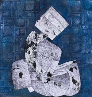 Figurative acrylic painting titled 'Music', 19x19 inches, by artist Amit Pithadia on Canvas