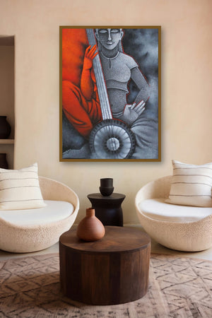 Music I (Echoes of Harmony) by artist Satyajeet Shinde displayed in a Contemporary gallery